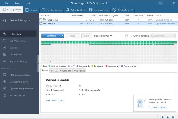 Auslogics SSD Optimizer